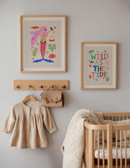 Wild As The Tide Print: Colorful Typography Wall Art