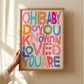 Oh Baby Do You Know / Pink Colourway | Unframed