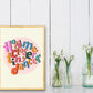 Tiny Dancer / girls print / girls room / Nursery Art / Kids Room / kids art / Print / Gifts for Her / Colourful Typography