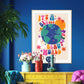 Big Beautiful World / Planet Earth / Eco / Nursery Art / Kids Room / Art / Print / Gifts for Her / kids / Rainbow / Colour Pop / Bright