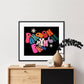 Pardon My French Print | Wall Art | Poster | Kitchen | Colourful | A4 | A5 | A3 | Quote | Groovy | Rainbow | Lyric | Retro | Funky | Bold