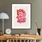 Love Will Tear Us Apart | Wall Art | Poster | Joy Division | Colourful | A4 | A5 | A3 | Music | Groovy | Rainbow | Lyric | Retro | Bold