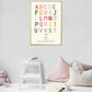 Alphabet / ABC / Eco / Nursery Art / Kids Room / Art / Print / Gifts for Her / kids / Rainbow / Colour Pop / Bright
