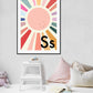 S is for Sunshine / Sun / Nursery Art / Kids Room / cute Art / Baby Print / Gifts for kids / Christmas gifts / Children