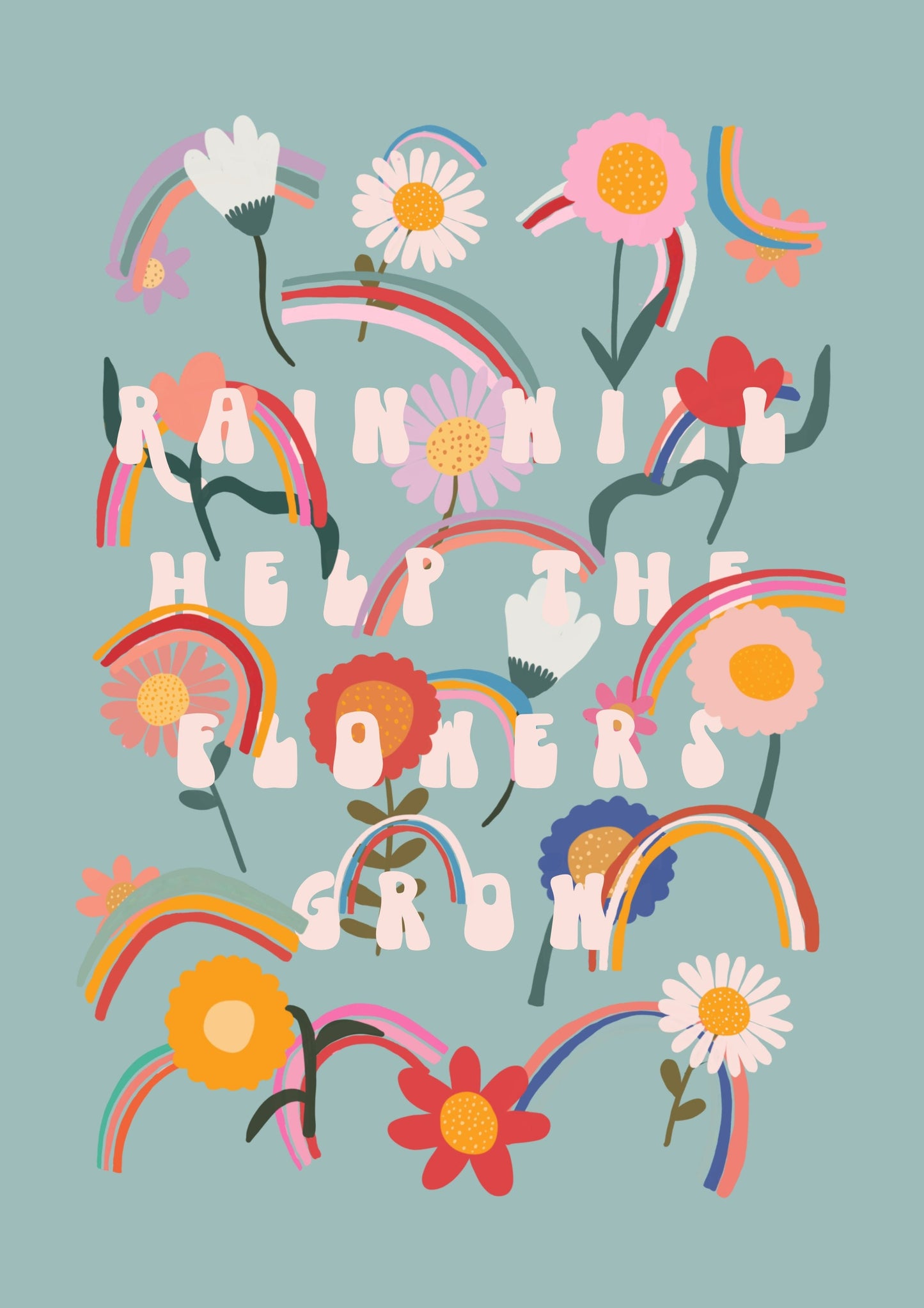 Flowers and Rainbows | Unframed