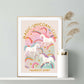 Personalised Unicorn Club / Unicorn / Rainbow / Nursery Art / Kids Room / Girls Room / Print / Gifts for Her / kids / Stars / Colour Pop /