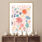 Le Jardin / Floral Print / Garden Print / Still Life / Kitchen Print / French Print / Flower / Wall Art / Botanical / Botanical Print /