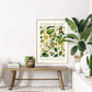 Shades of Green / Floral Print / Print / Bedroom / Kitchen Print / French Print / Flower / Wall Art / Vintage / Botanical Print / A3 / A4