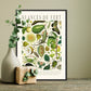 Shades of Green / Floral Print / Print / Bedroom / Kitchen Print / French Print / Flower / Wall Art / Vintage / Botanical Print / A3 / A4