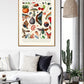 Shades of Red and Blue / Floral Print / Bedroom / Kitchen Print / French Print / Flower / Wall Art / Vintage / Botanical Print / A3 / A4 /