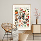 Shades of Red and Blue / Floral Print / Bedroom / Kitchen Print / French Print / Flower / Wall Art / Vintage / Botanical Print / A3 / A4 /