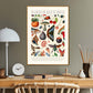 Shades of Red and Blue / Floral Print / Bedroom / Kitchen Print / French Print / Flower / Wall Art / Vintage / Botanical Print / A3 / A4 /