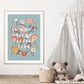 Flowers and Rainbows / Nursery Art / Kids Room / Art / Print / Gifts / kids / Rainbow / Colour Pop / Bright / Flowers / floral / Colourful