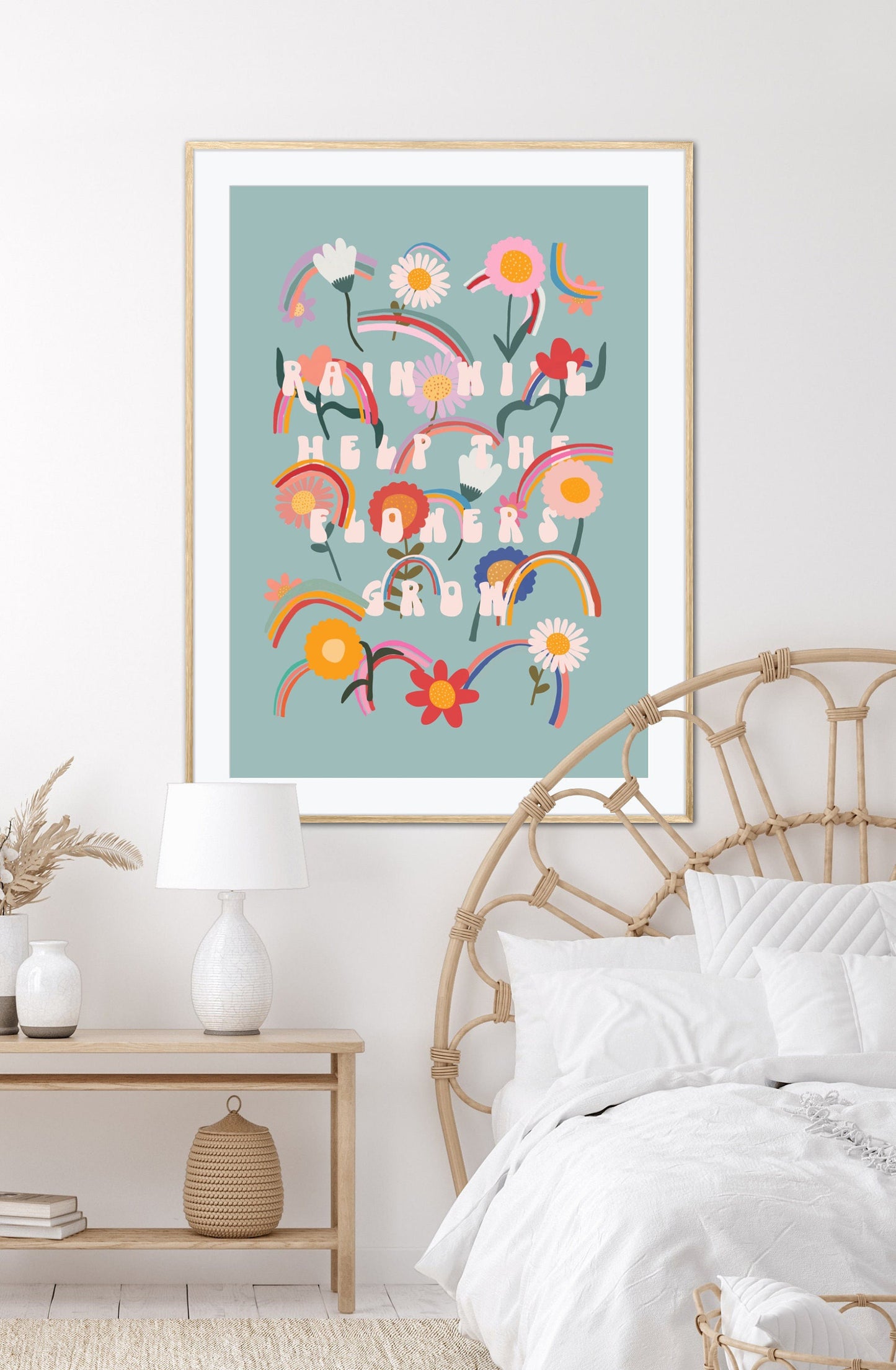 Flowers and Rainbows | Unframed