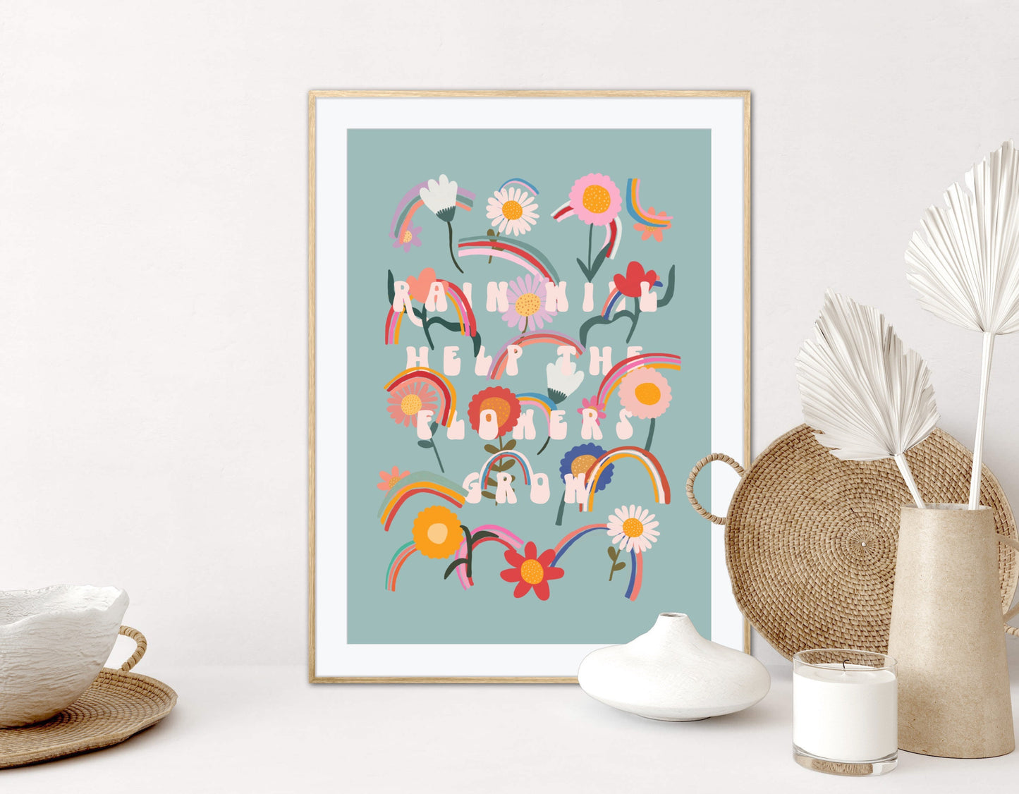 Flowers and Rainbows | Unframed