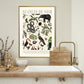 Shades of Black / Floral Print / Print / Bedroom / Kitchen Print / French Print / Flower / Wall Art / Vintage / Botanical Print / A3 / A4 /