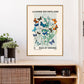 Vintage Butterfly Art Print, Butterfly Art Sketch, French Art Print, Butterflies and Flowers Print, A5, A4, A3, Blue And Orange Art Print,