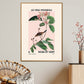 Vintage Botanical Art Print, Floral Art Sketch, French Art Print, Birds and Flowers Print, A5, A4, A3, Pink And Green Art Print,