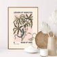 Vintage Botanical Art Print, Floral Art Sketch, French Art Print, Lizard Print, Insect Print, Bedroom, A5, A4, A3, Pink And Green Art Print,