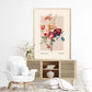 Vintage Flower Print, Flower Bouquet Print, French Art Print, Floral Print, Botanical Print, Bedroom, A5, A4, A3, A2, A1, A0, Cream, Pastel,