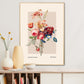 Vintage Flower Print, Flower Bouquet Print, French Art Print, Floral Print, Botanical Print, Bedroom, A5, A4, A3, A2, A1, A0, Cream, Pastel,