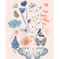 La Campagne / Floral Print / Butterfly Print / Still Life / Kitchen Print / French Print / Flower / Wall Art / Botanical / Botanical Print /