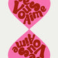 I Love You in French / Je Vous Aime / Valentines Print / Typography / Bright Print / Quote Print / Wall Art / Quirky / Pink and Red Print /