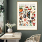 Shades of Red and Blue / Floral Print / Bedroom / Kitchen Print / French Print / Flower / Wall Art / Vintage / Botanical Print / A3 / A4 /