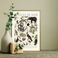 Shades of Black / Floral Print / Print / Bedroom / Kitchen Print / French Print / Flower / Wall Art / Vintage / Botanical Print / A3 / A4 /