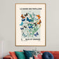 Vintage Butterfly Art Print, Butterfly Art Sketch, French Art Print, Butterflies and Flowers Print, A5, A4, A3, Blue And Orange Art Print,