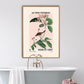 Vintage Botanical Art Print, Floral Art Sketch, French Art Print, Birds and Flowers Print, A5, A4, A3, Pink And Green Art Print,