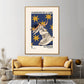 Moon Dance, Moon Goddess Print, French Art Print, Vintage Art Print, Luna Stars Print, Bedroom, A5, A4, A3, A2, A1, A0, Pink, Boho,
