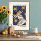 Moon Dance, Moon Goddess Print, French Art Print, Vintage Art Print, Luna Stars Print, Bedroom, A5, A4, A3, A2, A1, A0, Pink, Boho,