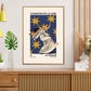 Moon Dance, Moon Goddess Print, French Art Print, Vintage Art Print, Luna Stars Print, Bedroom, A5, A4, A3, A2, A1, A0, Pink, Boho,