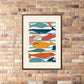 Whaley Good Time / Whale Print / Colourful Nursery Art / Kids Room / Sea Print / Gifts for Boys / kids / Rainbow / Colour Pop / Bright