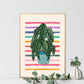 Spotted Begonia, Hand Drawn Plant Print, Colourful House Plant Print, Colour Pop Potted Plant, Cute Plant Print, Funky Print,