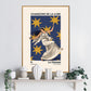 Moon Dance, Moon Goddess Print, French Art Print, Vintage Art Print, Luna Stars Print, Bedroom, A5, A4, A3, A2, A1, A0, Pink, Boho,