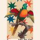 Parrot Print, French Art Print, Funky Animal Art Print, Animal Stars Print, Bedroom, A5, A4, A3, A2, A1, A0, Pink, Boho,
