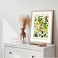 Shades of Green / Floral Print / Print / Bedroom / Kitchen Print / French Print / Flower / Wall Art / Vintage / Botanical Print / A3 / A4