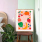 Fruity Kids Print / Fruit illustration / Eco / Nursery Art / Kids Room / Art / Print / Gifts for Her / kids / Rainbow / Colour Pop / Bright
