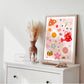 Garden Kids Print / Flower illustration / Eco / Nursery Art / Kids Room / Art / Print / Gifts for Her / kids / Rainbow / Colour Pop / Bright