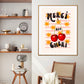 Merci mon Cheri, French Art Print, Cherry, Red and Pink Print, Kitchen Colourful Print, Quirky Art Print, Kids Room Print,