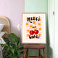 Merci mon Cheri, French Art Print, Cherry, Red and Pink Print, Kitchen Colourful Print, Quirky Art Print, Kids Room Print,