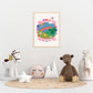 Wonderful World / Planet Earth / Eco / Nursery Art / Kids Room / Art / Print / Gifts for Her / kids / Rainbow / Colour Pop / Bright / beauty