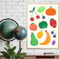 Feeling Fruity, Kids Fruit Print, Bright Kids Wall Art, Cute Wall Art Kids Room, Nursery Bright Rainbow Art, Girls Bedroom, Boys Bedroom,