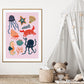 Under the Sea, kids cute ocean print, cute bathroom print, colourful bathroom print, Octopus print, hand drawn bathroom print, sea horse,