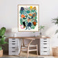 Make Waves, Mermaids, Girls Bedroom Mermaid Print, Baby Girl Mermaid, Girls Mermaid Poster, Bright Colourful Mermaids, Girls Bedroom Poster,