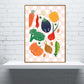 Eat Your Greens, Children’s Wall Art, Kids Cute Art, Sweet Nursery Picture, Cute Veggie Print, Present Baby Girl, Present for Little Girl