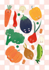 Eat Your Greens, Children’s Wall Art, Kids Cute Art, Sweet Nursery Picture, Cute Veggie Print, Present Baby Girl, Present for Little Girl