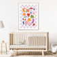 Peace and Love, Children’s Wall Art, Kids Cute Art, Sweet Nursery Picture, Cute rainbow Print, Present Baby Girl, Present for Little Girl
